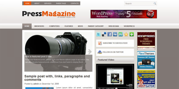Новостной шаблон WordPress от NewWpThemes: PressMagazine