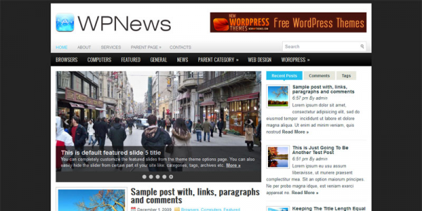 Светлая новостная тема для wordpress: WPNews