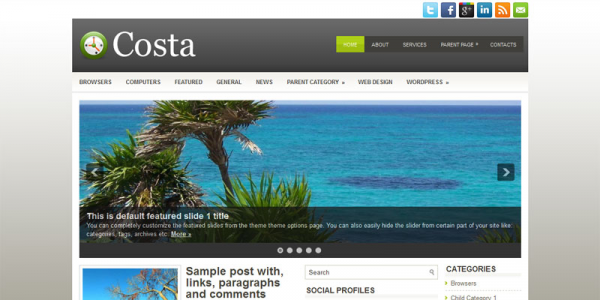 Новостной шаблон wordpress от NewWpThemes: Costa