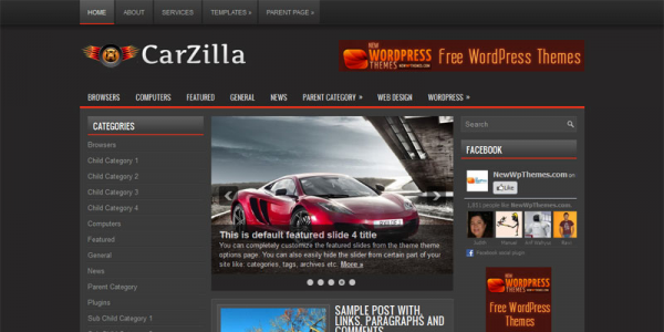 Автомобильная новостная тема wordpress: CarZilla