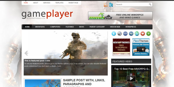 Новостная тема wordpress об играх: GamePlayer