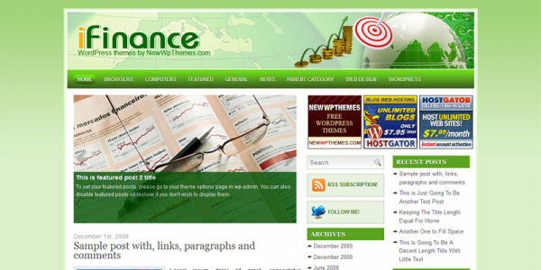 Заработок в шаблоне wordpress: iFinance