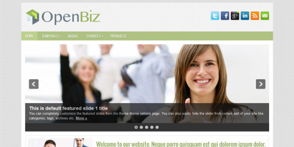 Бизнес шаблон для wordpress: OpenBiz