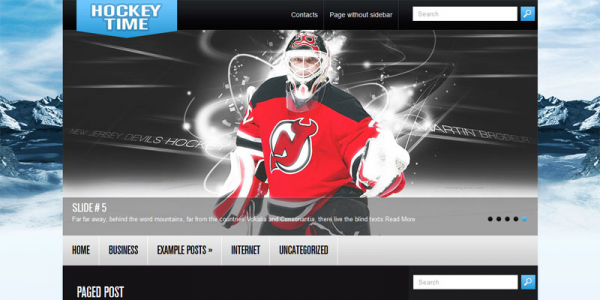 Спортивный шаблон wordpress: HockeyTime